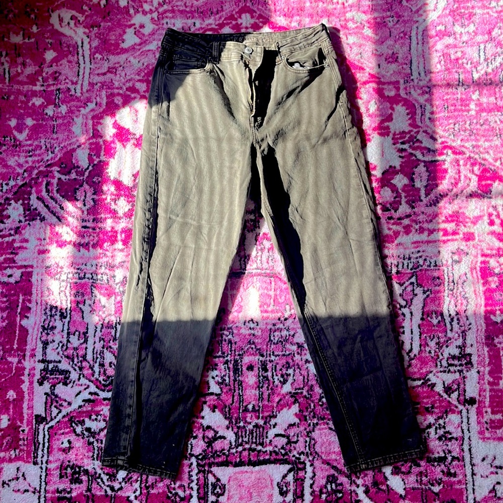 American eagle stretch mom jeans, green, high waist